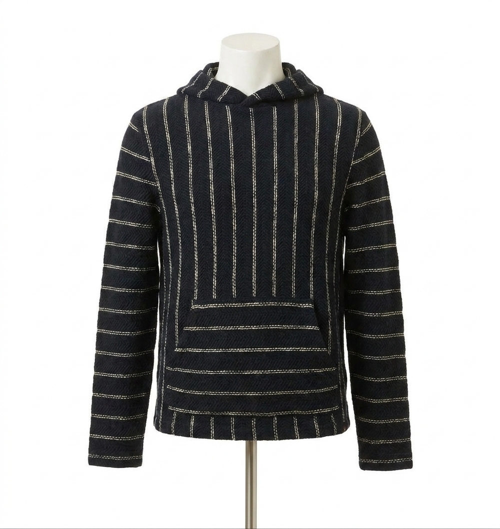 NEW FAHERTY whitewater classic hoodie in navy point stripe